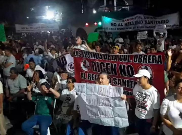 Manifestación contra alcaldesa en Veracruz